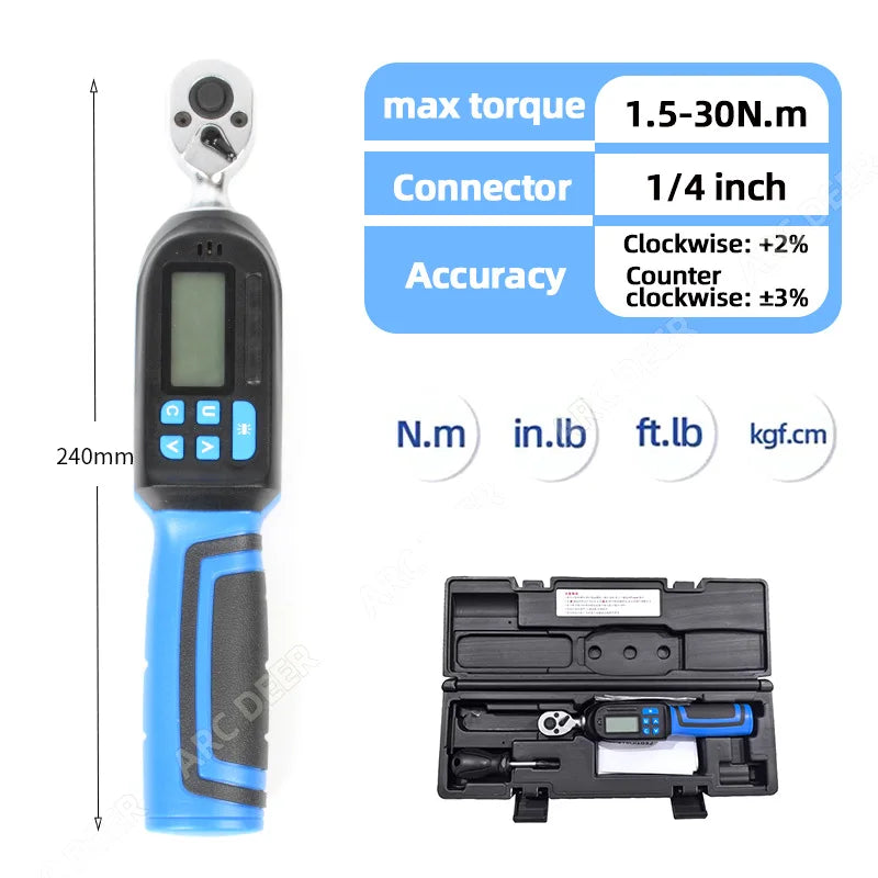 Digital Torque Wrench with Preset Values, Buzzer & LED – Bicycle, Motorcycle & Auto Repair Tool