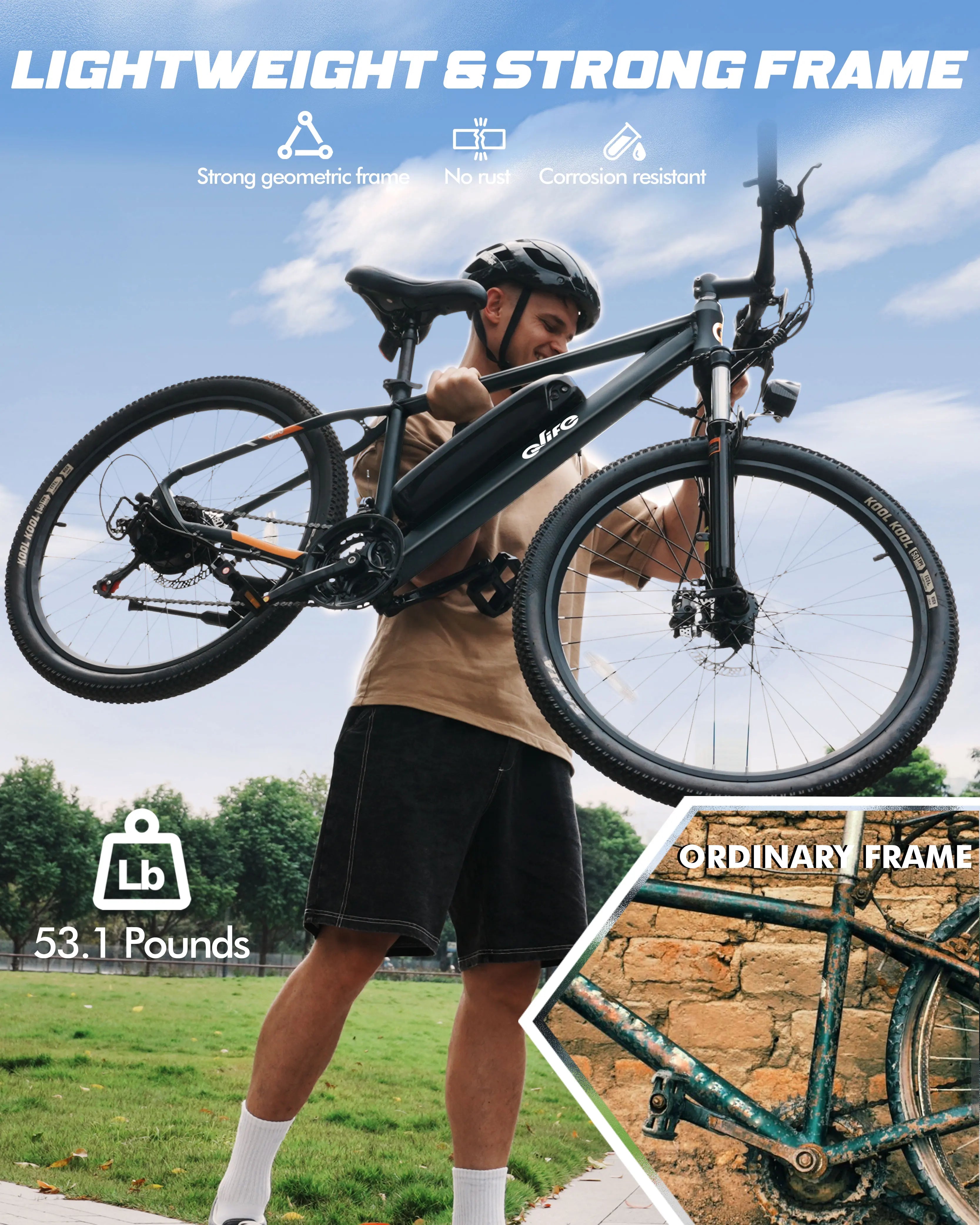 Qlife Racer Electric Bike for Adults, Peak 1200W 48V 10.4Ah,  27.5" Tire Electric Mountain Bike, 28MPH 55 Miles Off-road Electric Bicycle, 21-Speed