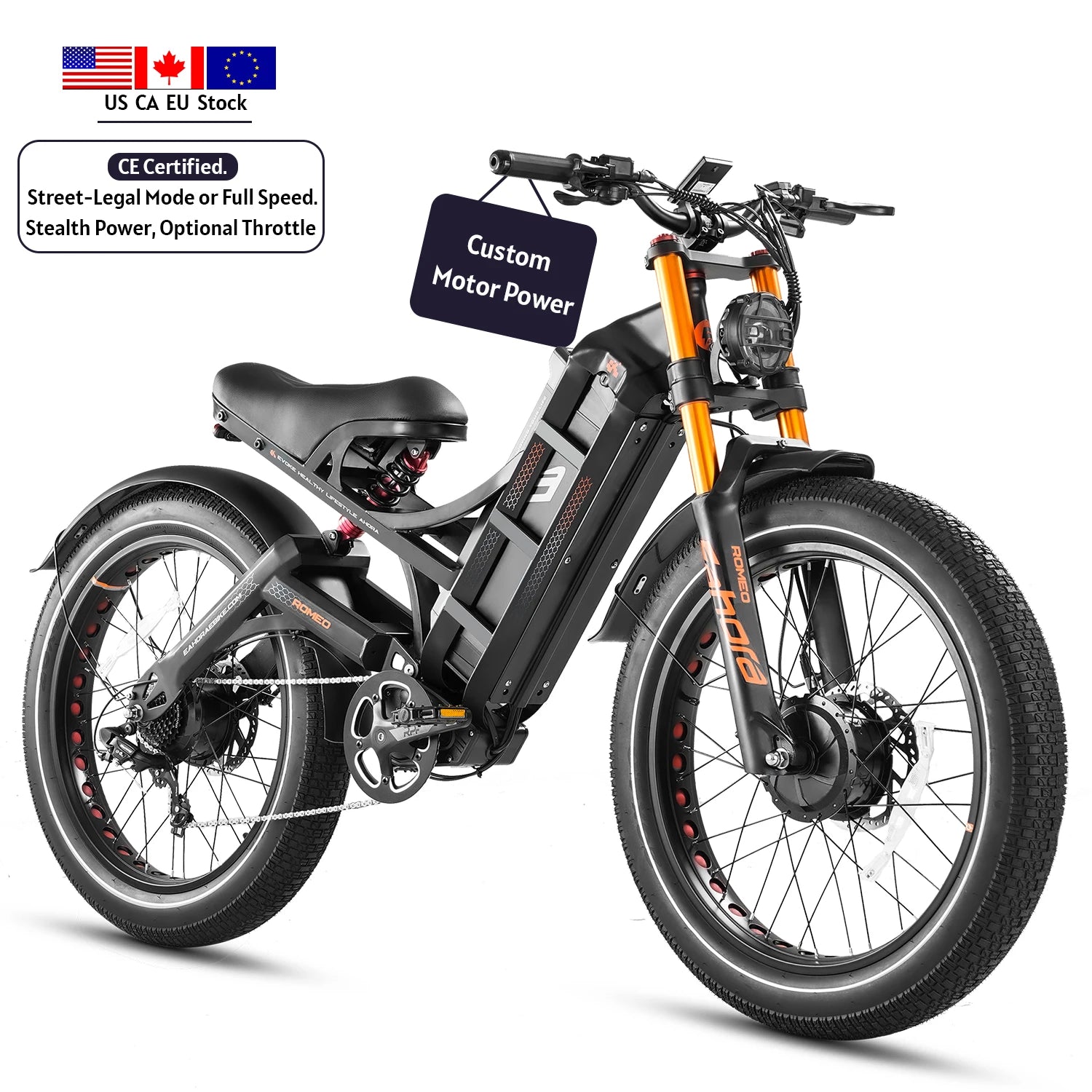 JYF Eahora Dual Motor 52V Lithium Battery Steel Frame Electric City Commuter Bike 250W Rear Pedal Fender City Transportation