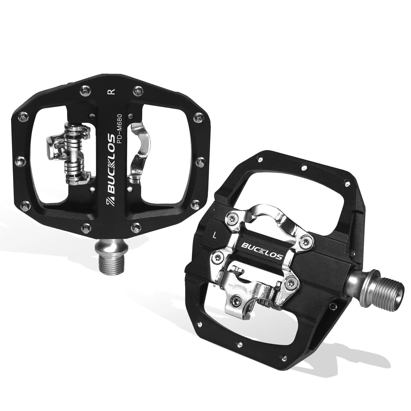 BUCKLOS Mtb Pedals for Bicycle Dual Function Mountain Bike Pedal Platform Clip Flat Pedals for SPD System MTB Bicycle Bike Part