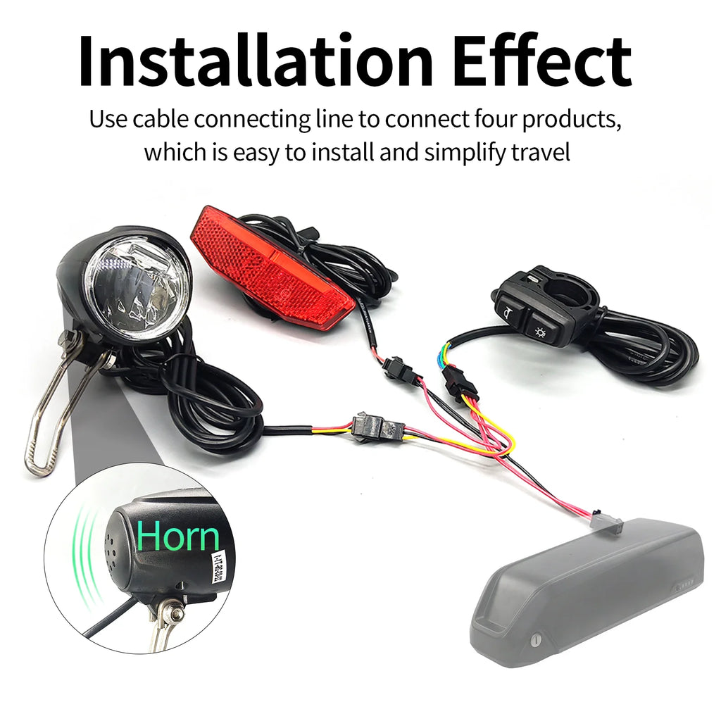 DK226 Switch 24V-60V Headlight and Taillight Horn Cable Accessories Rubber Ebike Accessories Electric Bicycle