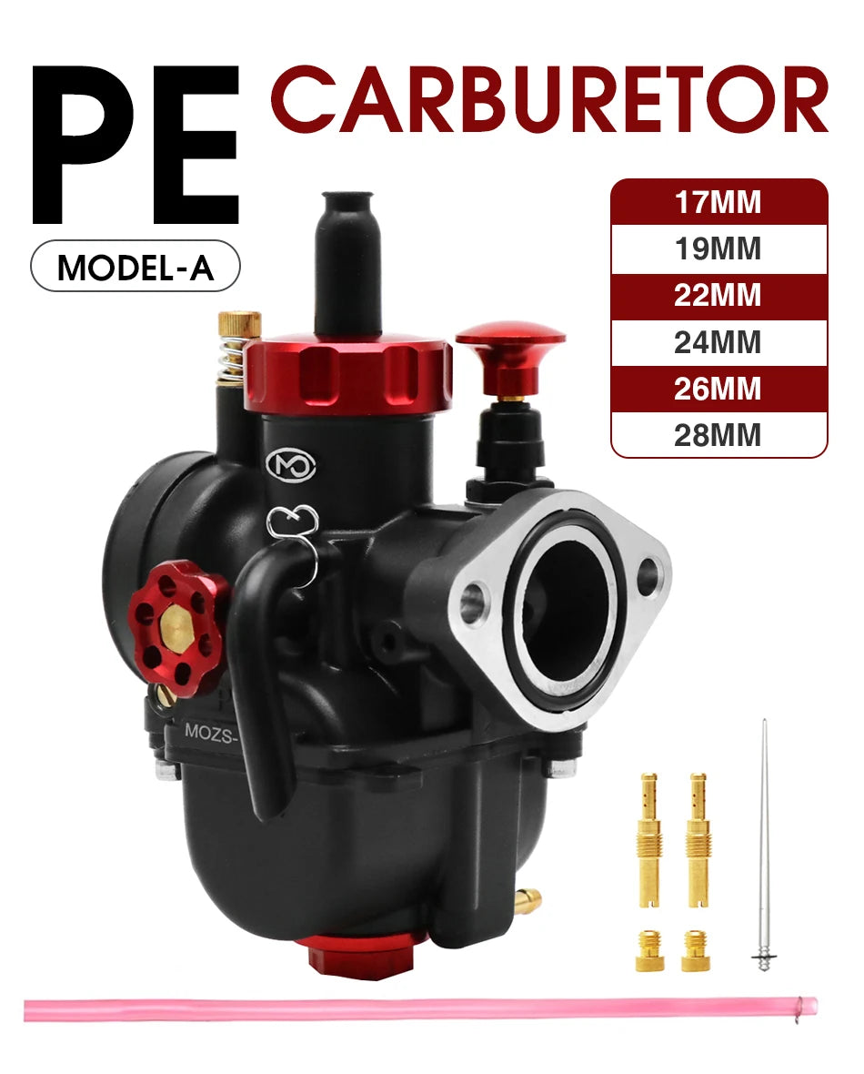PWK PE 17-28mm 2T/4T Carburetor with Carb Jets for Dirt Bike, Cub & Scooter