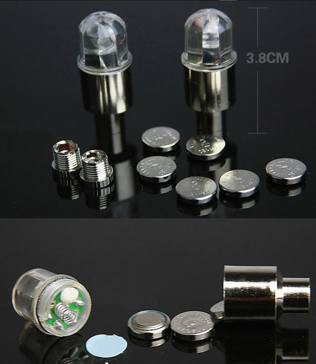 Colorful Valve Lights for Bicycles and Motorcycles