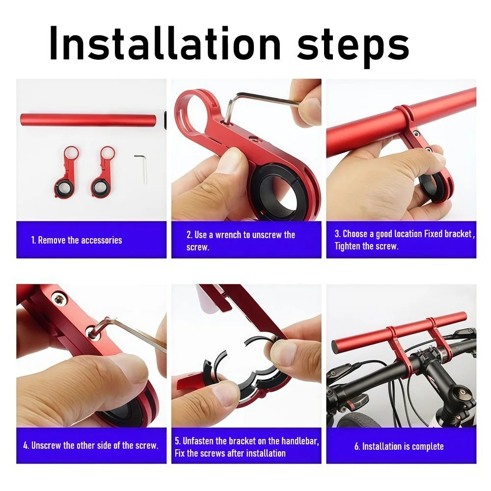 10/20/30cm Motorcycle Handlebar Extender Bracket Bike Bicycle Scooter Parts Mobile Phone Holder Support Headlight Mount Stand