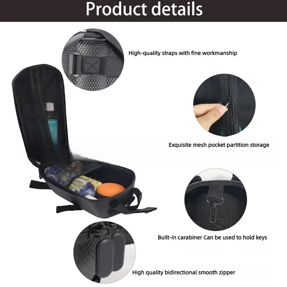 Scooter Bicycle Bag Big Skateboard Waterproof Hard Bag Shell Front Bag Capacity for Electric Cycling Phone Storage Accessories