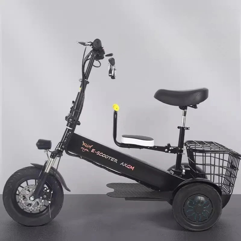 Foldable Electric Tricycle with Lithium Battery 30km Range Lightweight Commuter Bike for Family