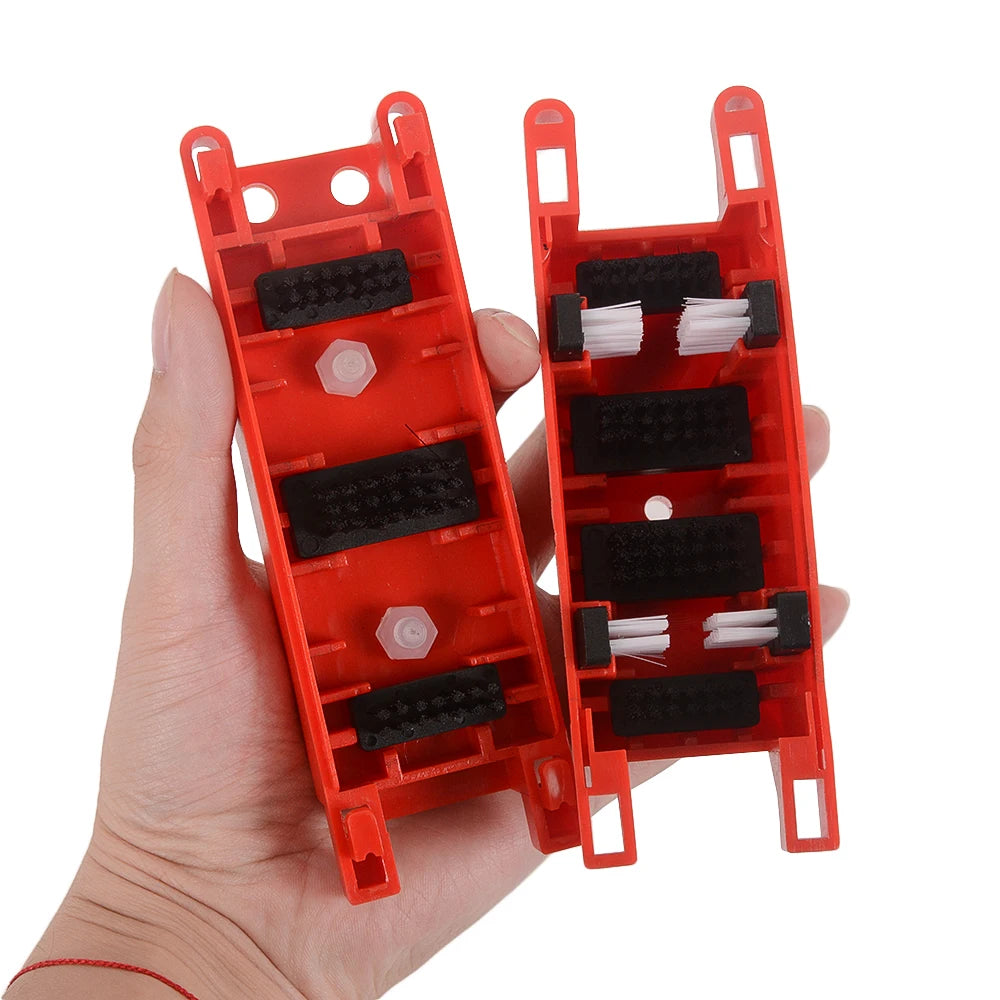 Chain Cleaning Machine Kit Brush Gear Motorcycle Cleaner Tool Motorbike Chains Lube Device Lubricating Accessory 2PCS Bottle