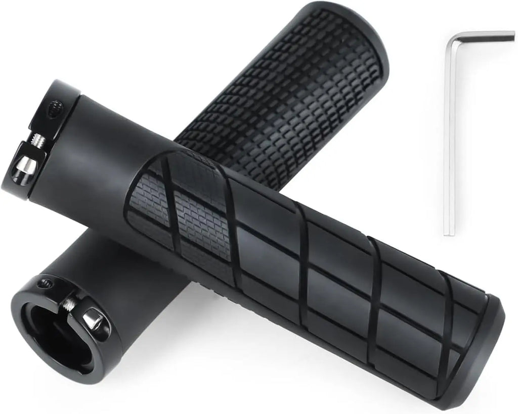 Bike Handlebar Grips Aluminum Single Lock Made of High-Density Rubber Suitable for BMX Mountain Bikes Beach Cruisers Scooters