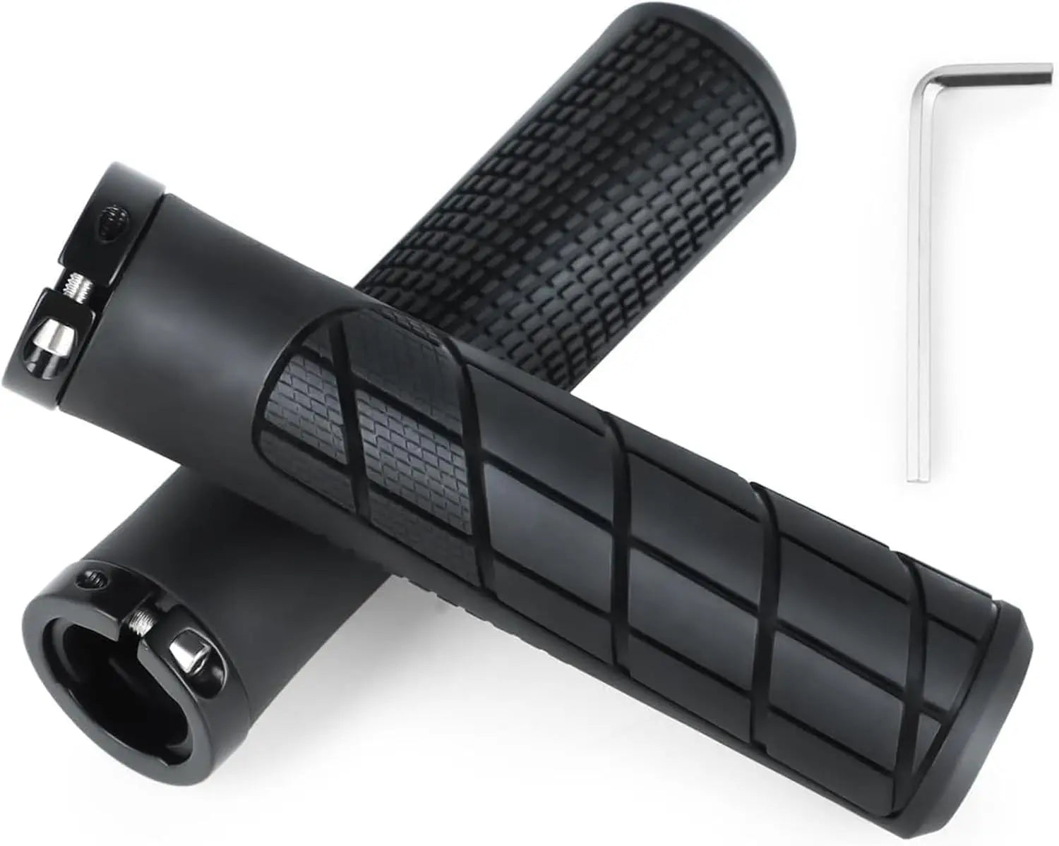 Bike Handlebar Grips Aluminum Single Lock Made of High-Density Rubber Suitable for BMX Mountain Bikes Beach Cruisers Scooters
