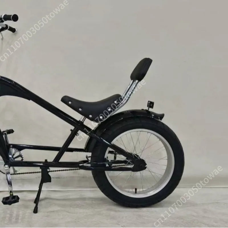 20-24 Inch Chopper Fat Tire Cruiser Bike, Retro Chopper Bicycle with Extended Front Fork, Beach Cruiser Bike for Leisure Riding