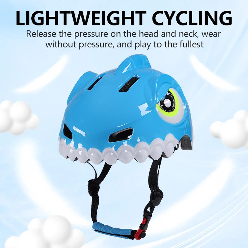 Horntour Kids Bicycle Helmet Child Sport Safety Shark Cycling Helmet Knee Elbow Pad Set Balance Bike Roller Skating Helmet Guard