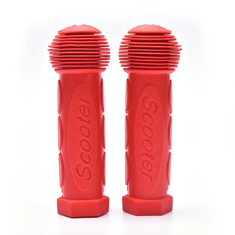 2Pcs Rubber Grip Handle Handlebar Grips Colorful Blue Red Anti-skid Child Children Kids Bike Bicycle Tricycle Skateboard Scooter
