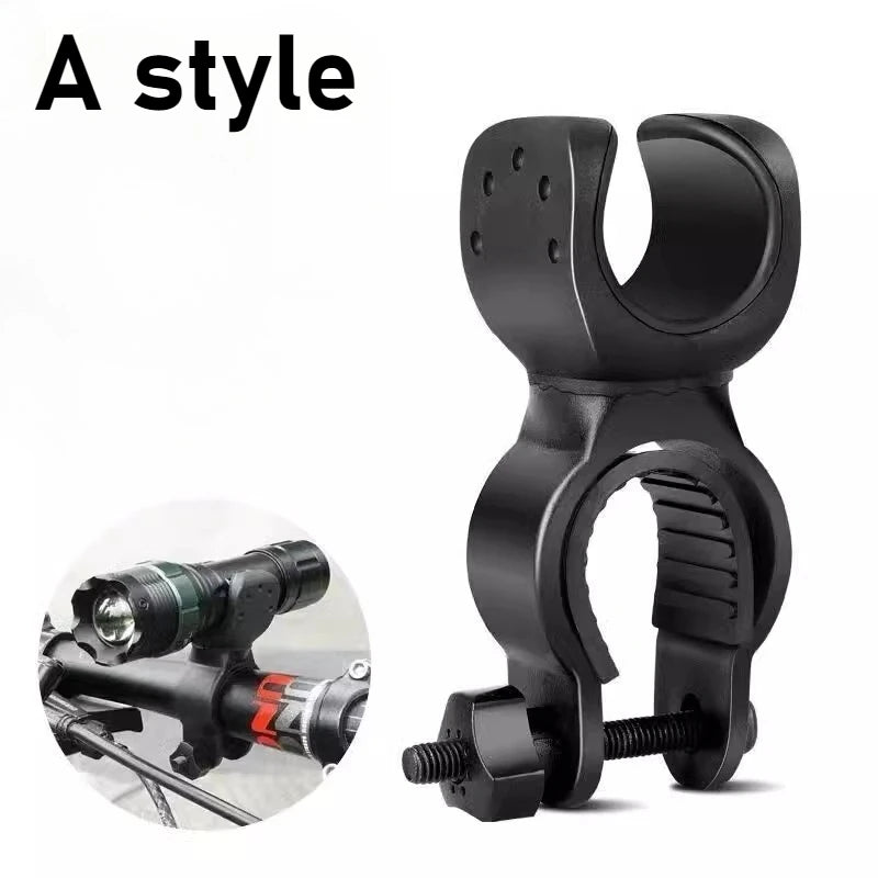 1pc 360 ° Bicycle Flashlight Holder U-Shaped Headlight Fixing Bracket Double Fixation Outdoors Cycling Essential Practical Tools
