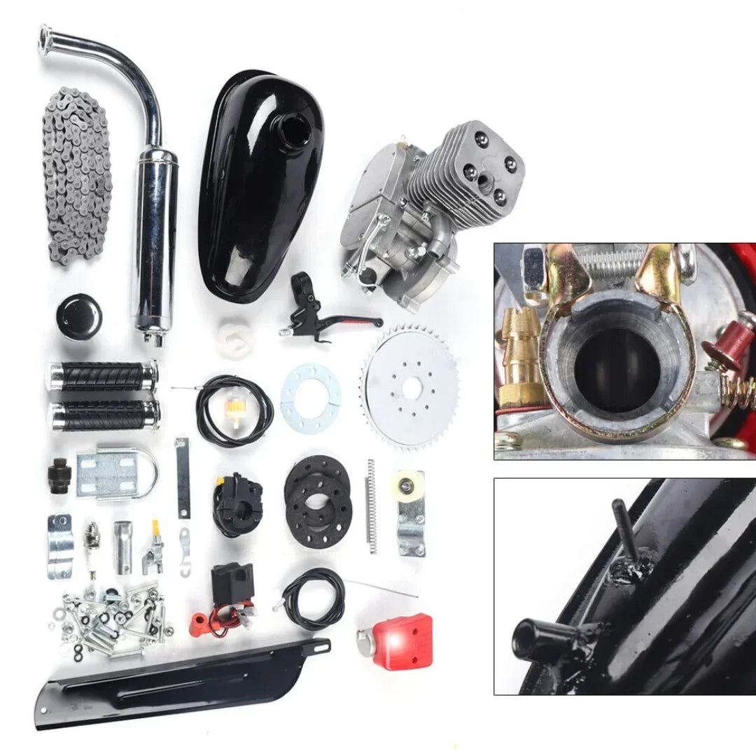 2-Stroke 100CC Bicycle Engine Kit Gas Motorized Bike Motor Full Set CDI Ignition