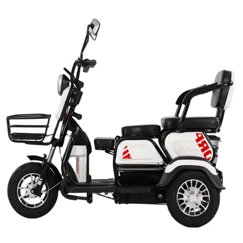"Adult Electric Tricycle 48V/60V Open Body 3-Wheel Cargo & Passenger Bike for Urban Commute & Transport"