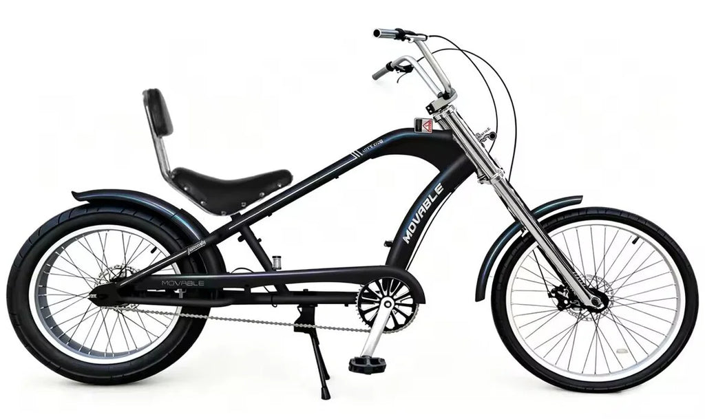 20-24 Inch Chopper Fat Tire Cruiser Bike, Retro Chopper Bicycle with Extended Front Fork, Beach Cruiser Bike for Leisure Riding
