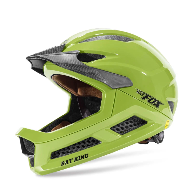 BATFOX Kids Full Face Cycling Helmet MTB Bicycles Balance bikes Skate Scooter Children Competition-grade Safety Sports Gear