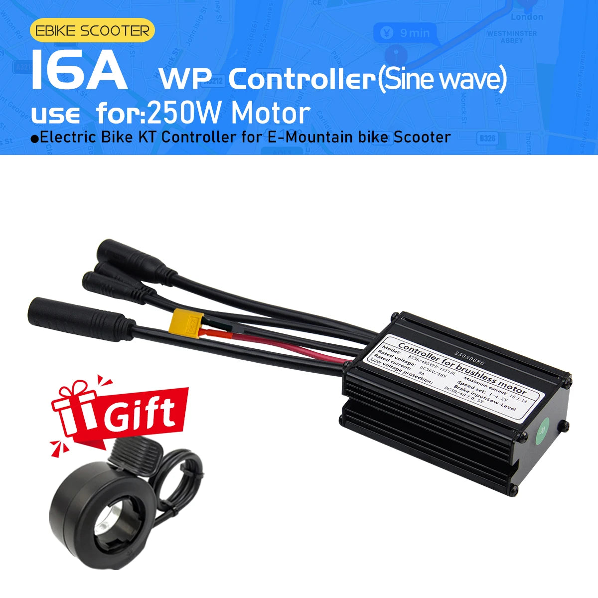 Electric Bike KT Controller 36V 48V14A26A30A35A Waterproof Brushless Motor 250W- 1500W 1T5 3pin E-brake for E-bike Scooter Parts