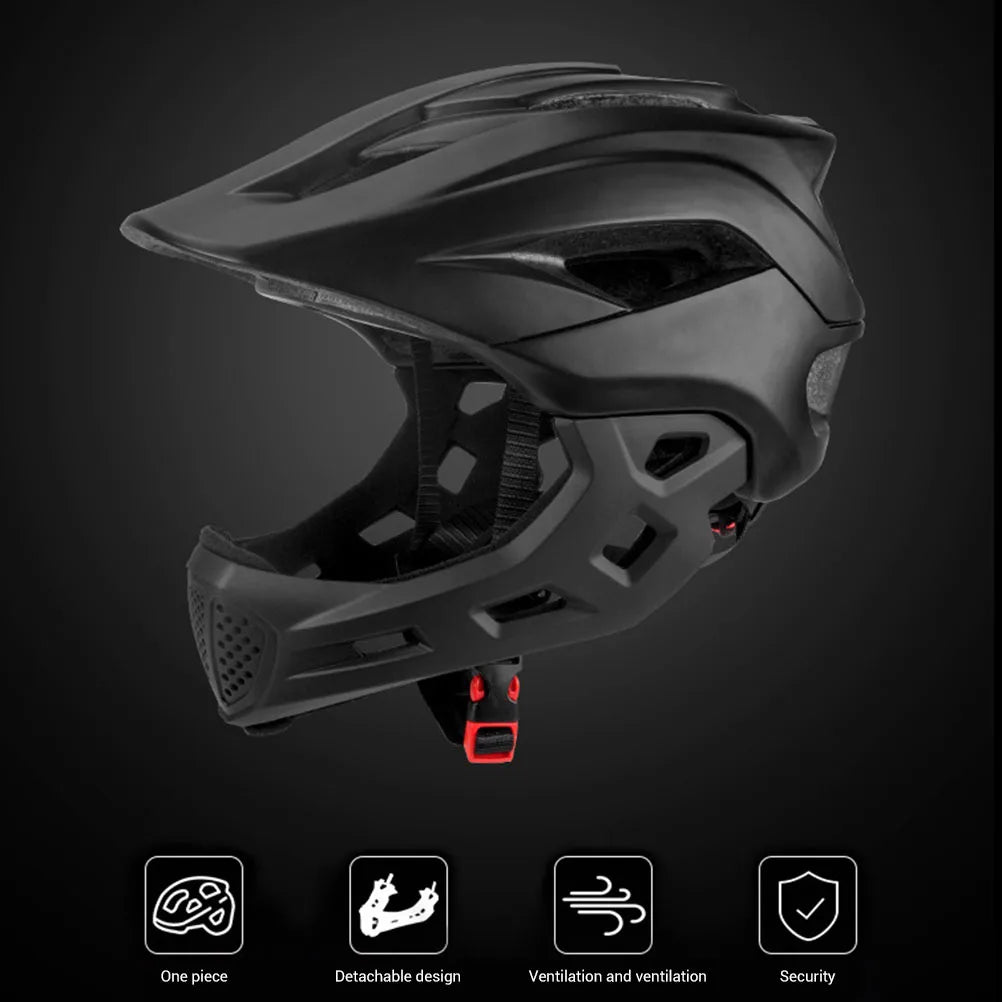 2 in 1 Kids Full Face Bike Helmet for Children MTB BMX Dirtbike Skateboard with Detachable Chin Guard Kids Full Face Bike Helmet