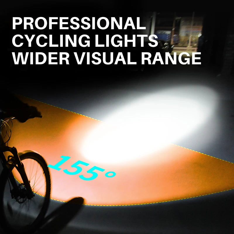 Multi-function Mountain Road Bike Light Digital Display Waterproof Solar Charging Riding Light Bicycle Head Light