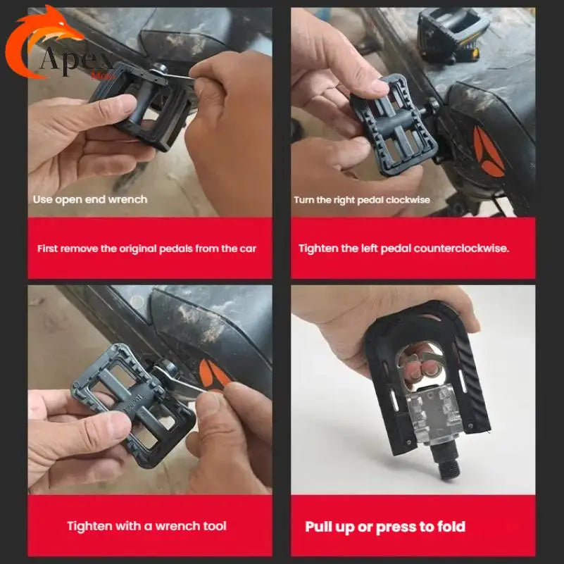 Foldable Aluminum Alloy Pedals for Bicycle, Electric Bike & Electric Motorcycle