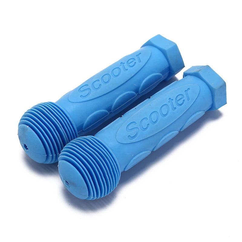 2Pcs Rubber Grip Handle Handlebar Grips Colorful Blue Red Anti-skid Child Children Kids Bike Bicycle Tricycle Skateboard Scooter