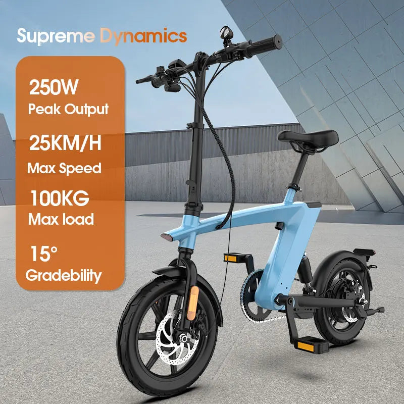2025 New Model Electric BIKE 36V 10Ah Lithium 30Km Range 14 Inches Tire 250W Motor Foldable Electric Bicycle Urban EBike Adults