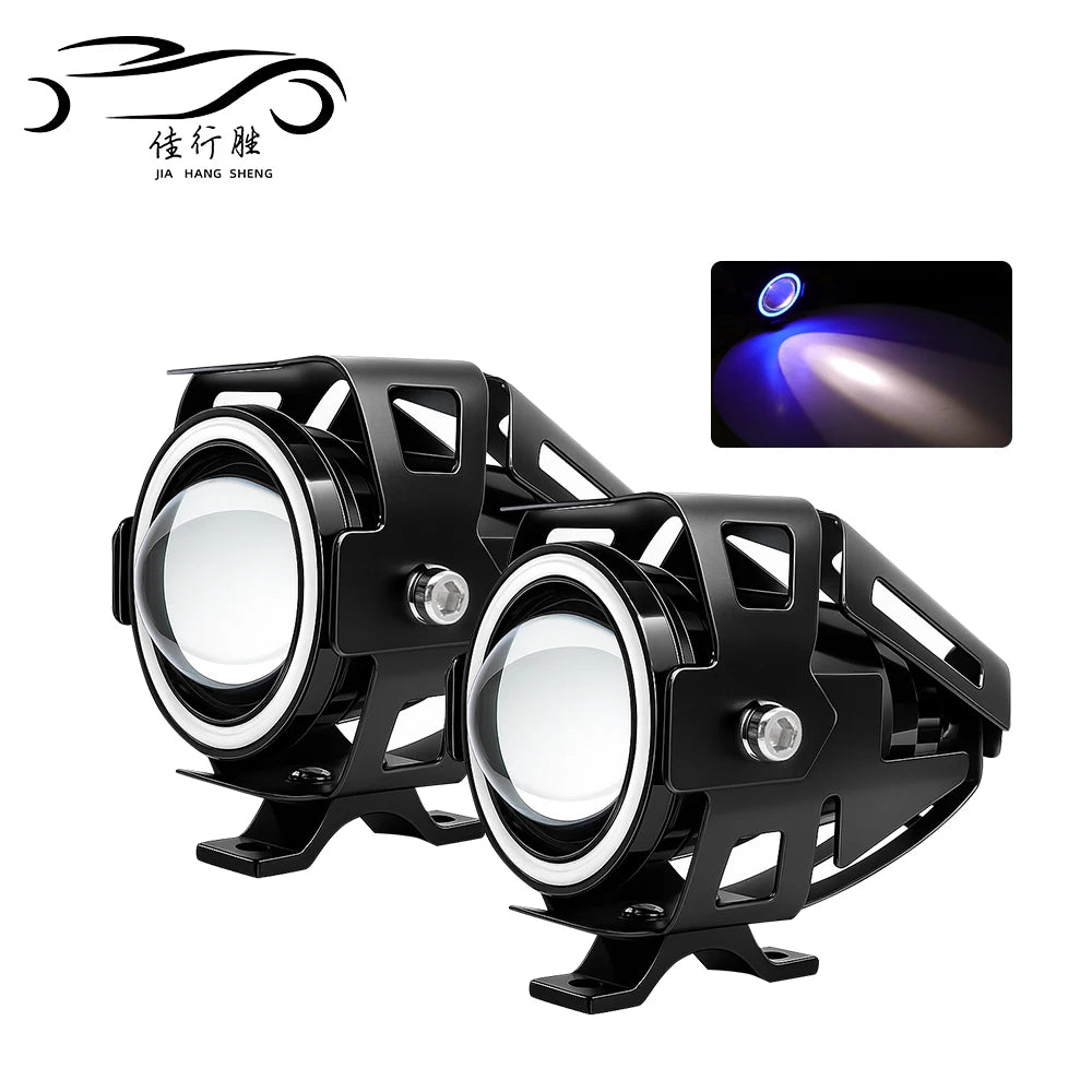 U7 LED Auxiliary Motorcycle Headlight (2PCS) — Universal Fit