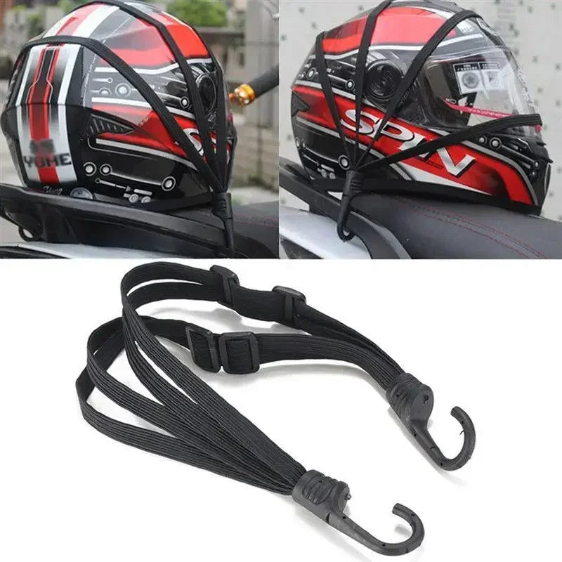 High-Elasticity Motorcycle Helmet Tie-Down Strap | Adjustable Luggage Elastic Cord for E-Bike/Motorcycle | Durable Accessories