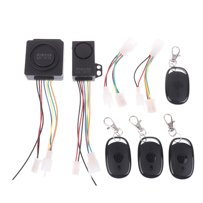 48-72V Anti-Theft E-bike Alarm Scooter Security Dual Remote Control Detector Alarm Anti Lost Remote Control Detector Alarm