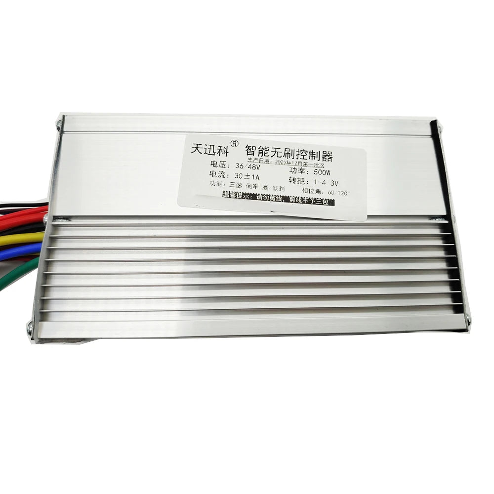 500W BLDC Brushless Square Wave E-Bike Motor Controller 36V 48V 60V for Electric Bicycle, Scooter & Trike