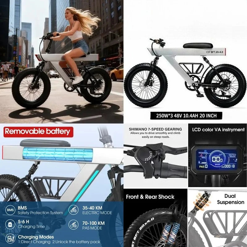 New Arrival 500W Adults Electric Bike Bicycle 48V 20 Inch Off-Road Tire Electric E Bikes City Mountain Ebike with