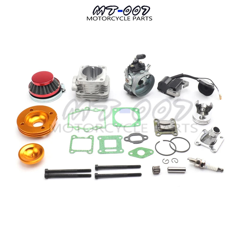 47cc 49cc 2-Stroke Cylinder Kit with 19mm Carburetor & Air Filter for Pocket Bike & Mini ATV