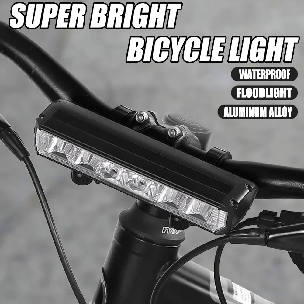 Bright 6 LED Bicycle Headlight Rechargeable Front Light Road Bike Handlebar Flashlight Outdoor Night Riding Cycling Safety Lamp