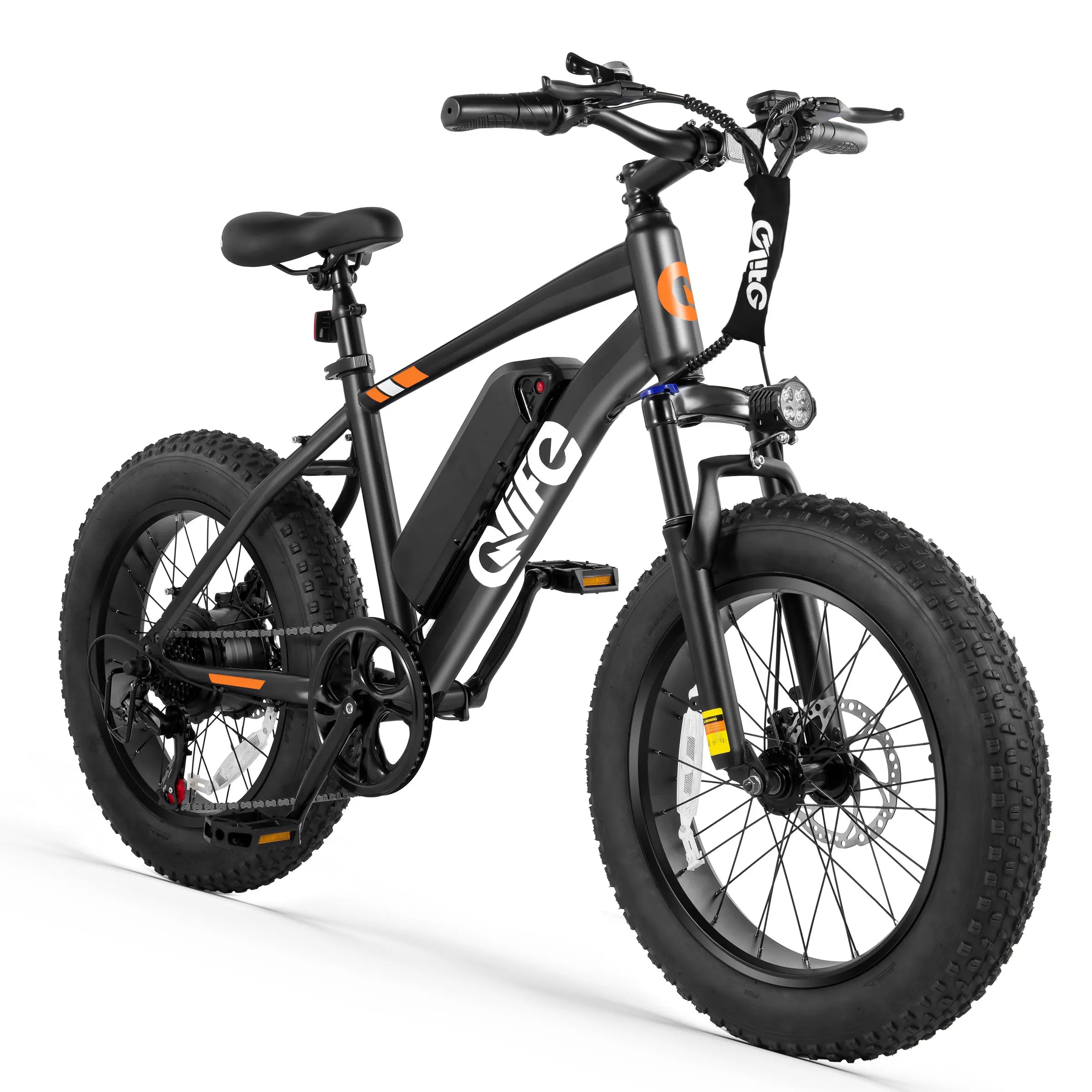 Qlife Racer Fat Tire Electric Bike for Adults, 20"×4.0" Fat Tire Electric Mountain Bike, Peak 1200W 48V 10.4Ah,  28MPH 55 Miles  Electric Bicycle, 7-Speed