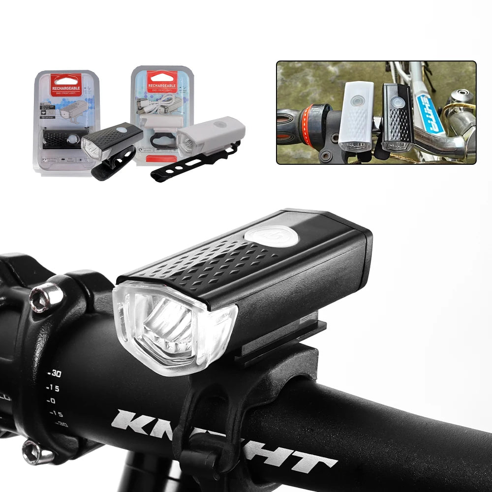 USB Rechargeable Mountain Bike Headlight Super Bright Night Riding MTB Bicycle Front Light Cycling Safety Equipment