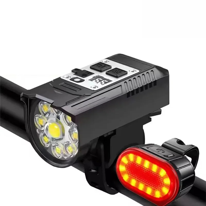 9 LED Bicycle Headlight USB Rechargeable Bike Lamp Super Bright Handlebar Lights Outdoor Waterproof Cycling  Front Light
