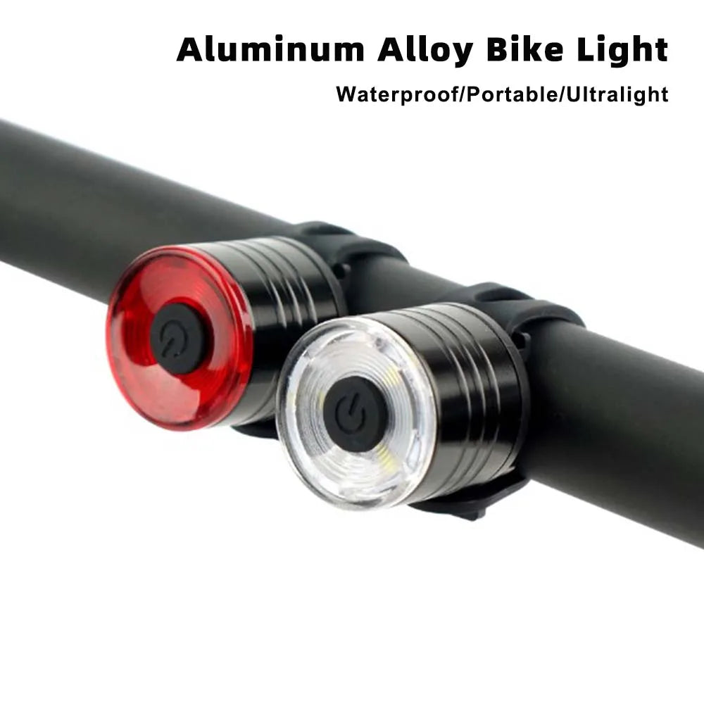 Waterproof Cycling Light Portable Road Bicycle Warning Taillight Aluminum Alloy Bright Headlight Bike Accessories