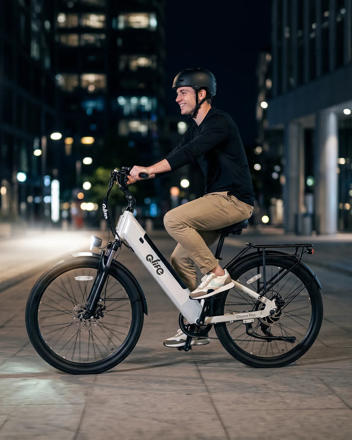 Qlife Cityone Plus St Electric Bike for Adult, Peak 1500W Motor 48V 15Ah Battery, 28MPH 80 Miles, 26“ Step-Thru Electric Bicycle, 7-Speed Commute E-Bike