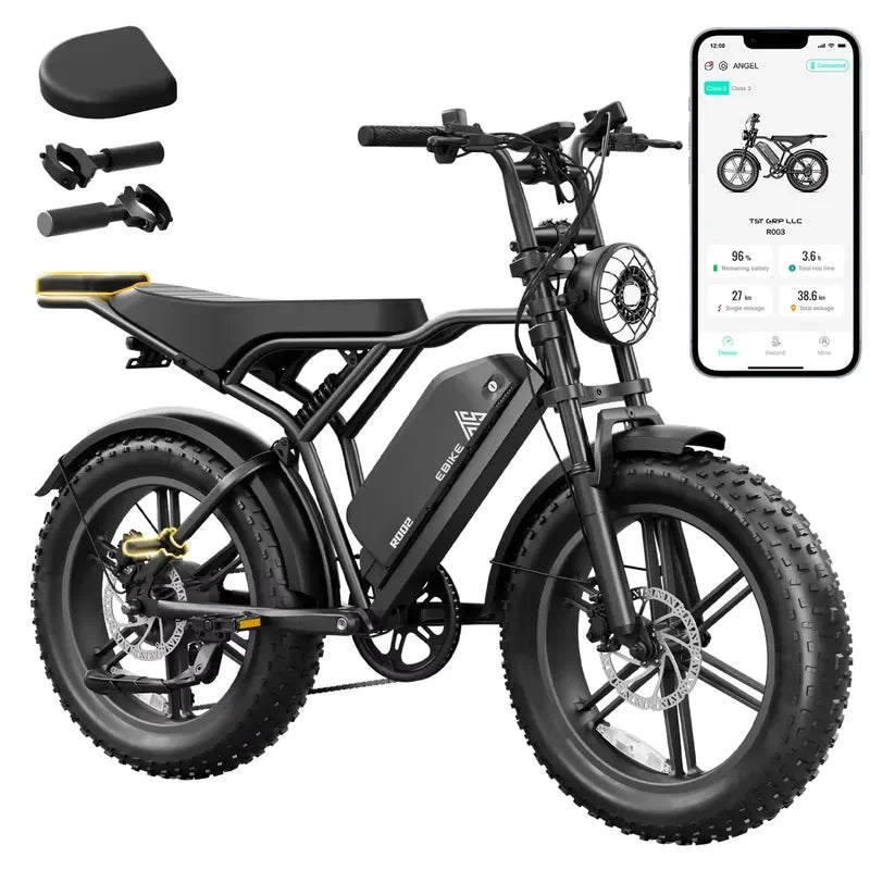 2026 OEM Factory Price R002 20" Tire E Bike 48V 15A Battery Off-Road Bicycle 750W 1200W Motor Power Mountain E Bike
