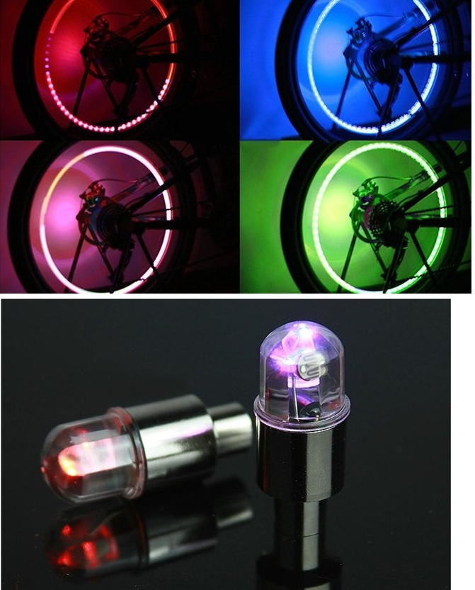 Colorful Valve Lights for Bicycles and Motorcycles