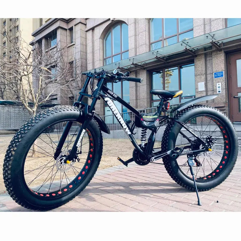 New Beach Cruiser Bicycle 26'' 4.0 New Design 4.0 Fat Bike Snow Mountain Bike 7-speed Aluminum Alloy Spoked Wheel