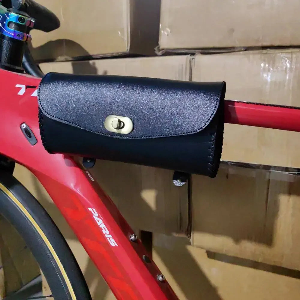New Retro Bicycle Tail Bag PU Leather Waterproof Cycling Bag Saddle Pouch Front Personalized Riding Vintage Bike Bag