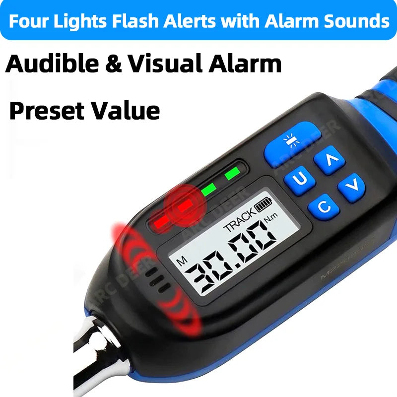 Digital Torque Wrench with Preset Values, Buzzer & LED – Bicycle, Motorcycle & Auto Repair Tool
