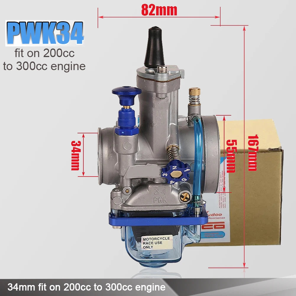 PWK 28-34mm Fuel-Saving Carburetor for 125cc-300cc ATV, Dirt Bike & Motorbike