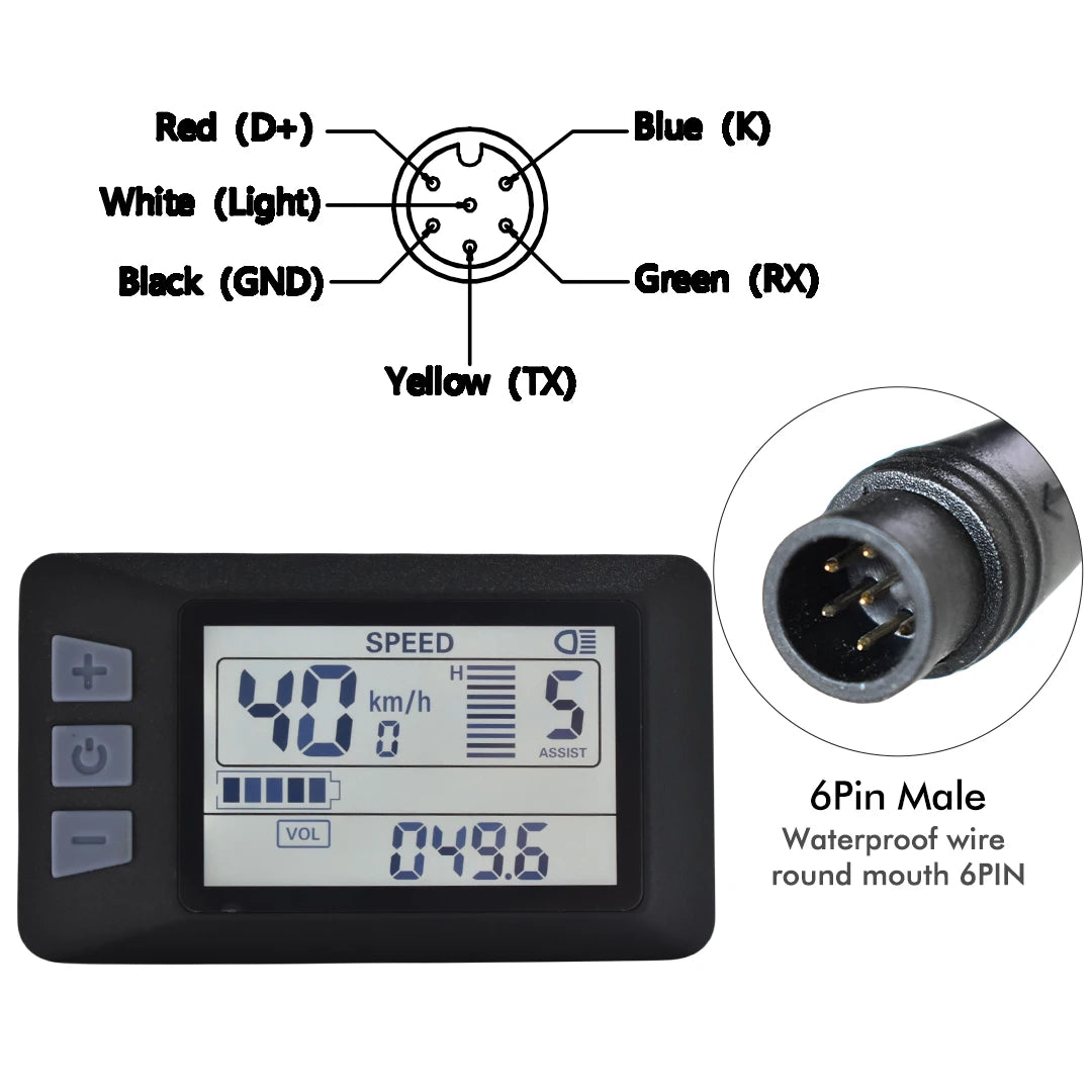 UART2 Electric Bicycle Display LCD LED Display 24V/36V/48V/60V/72V  E Scooter LCD Panel Color Screen for Electric Bike Kit Parts