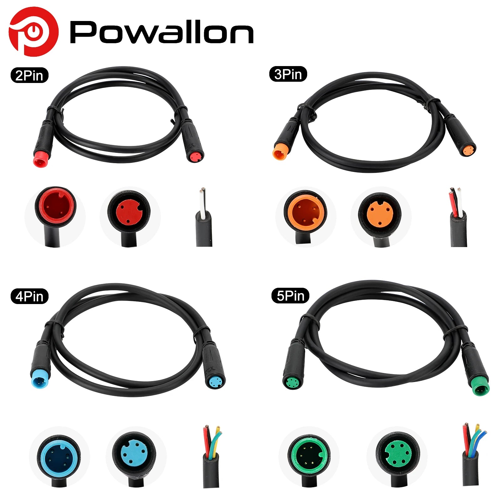 M8 Male Female Extension Cable for BAFANG E-Bike Motor | 2/3/4/5 Pin Conversion Connector Cable 60cm 90cm Ebike Accessories