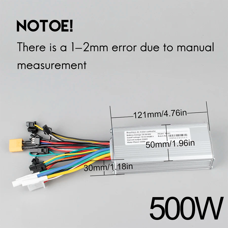 24V 36V 48V 250W-500W Electric Bike Controller with Display – E-Bicycle Conversion Kit Accessory