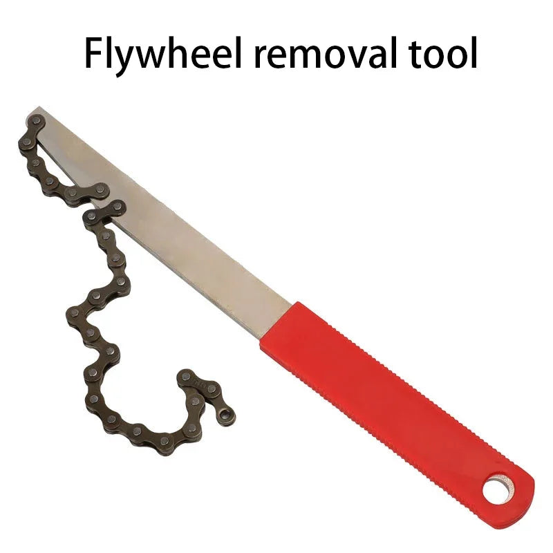 Bike Flywheel Removal Tool Kit with 12-Tooth Cassette Wrench – Portable MTB Bicycle Repair Tools