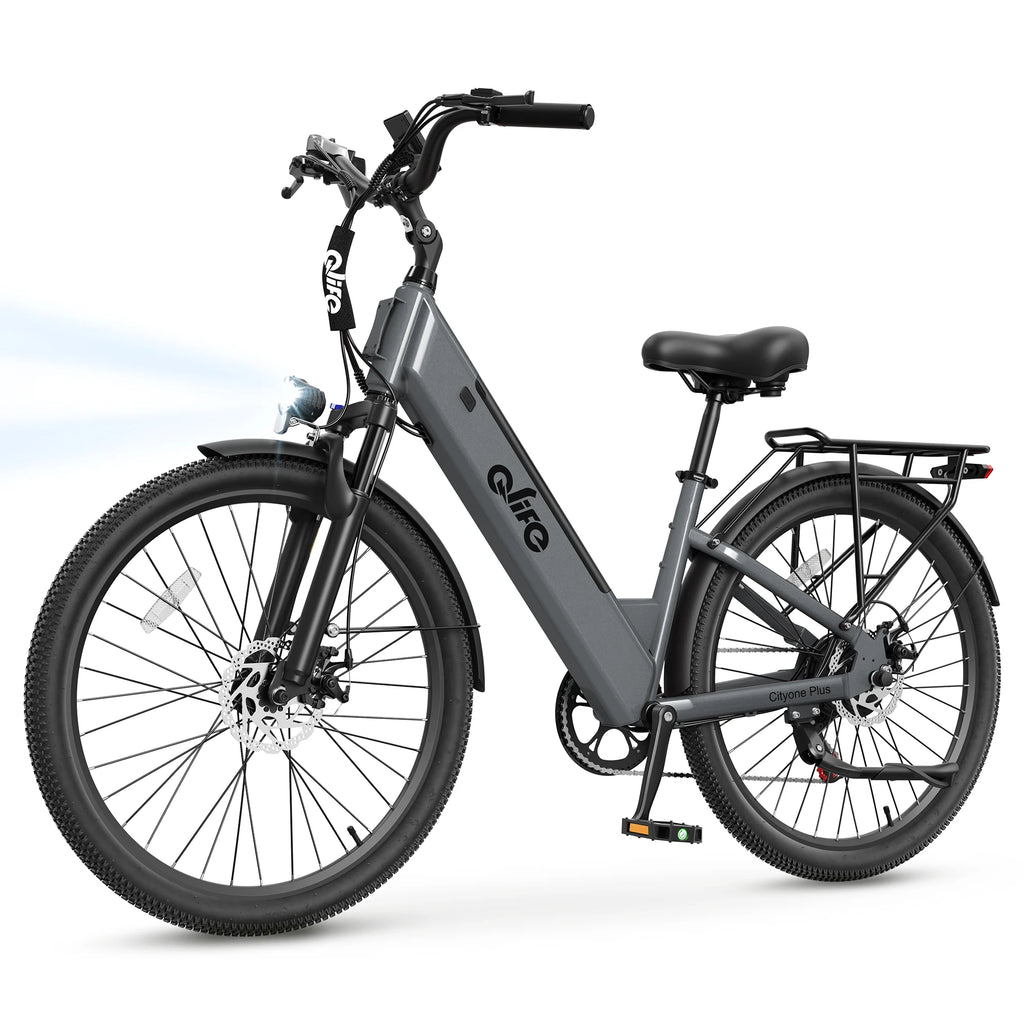 Qlife Cityone Plus St Electric Bike for Adult, Peak 1500W Motor 48V 15Ah Battery, 28MPH 80 Miles, 26“ Step-Thru Electric Bicycle, 7-Speed Commute E-Bike